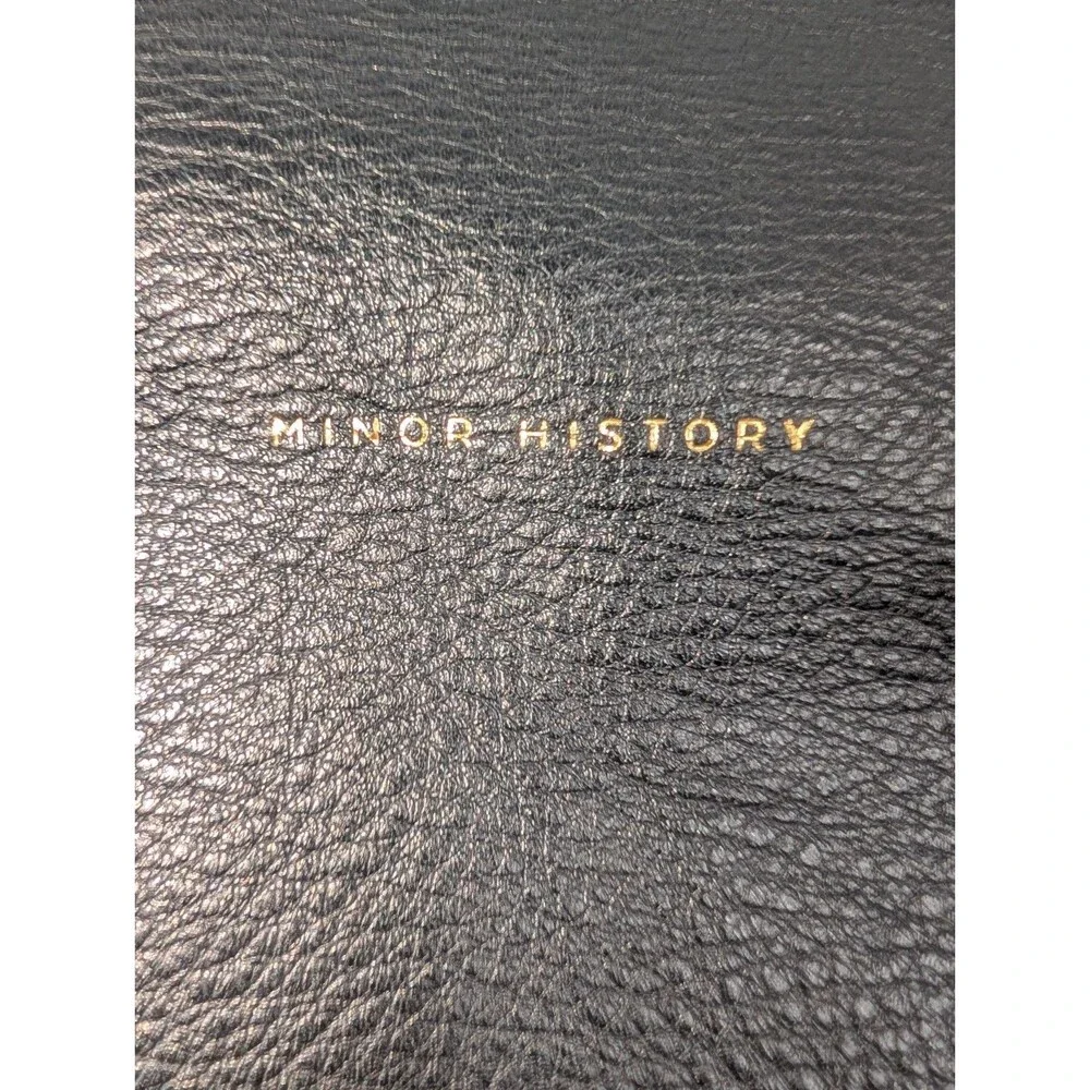 Minor History Black Folding 100% Leather Fold-Over Clutch Pouch